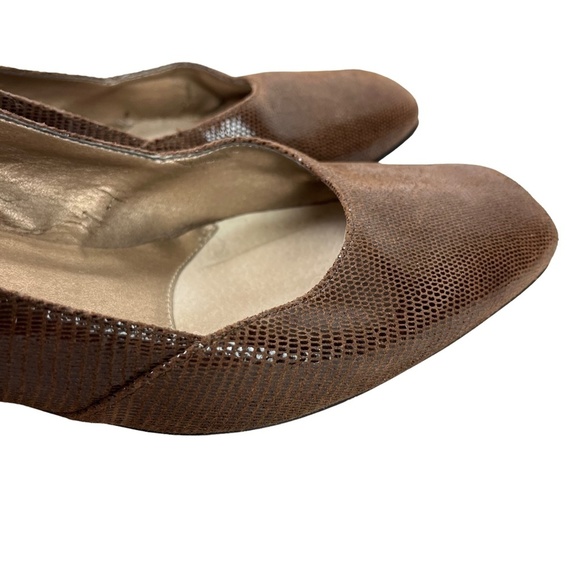 VAN ELI VANELI Genuine Leather Chocolate Brown Slip On Block Heel Pumps Shoes 11 - Picture 13 of 16